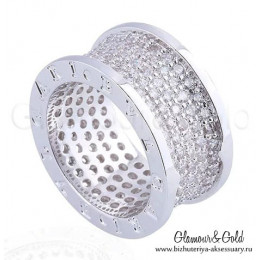 Кольцо BVLGARI B.Zero 1 с камнями в пять полос VGOLD