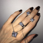 Комплект BVLGARI кольцо, серьги и подвеска (серебро 925)