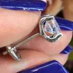 Серьги Cartier C De Cartier белые с камнем с камнями