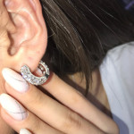 Серьги кольца Tiffany Embrace белые с камнями