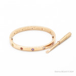 Браслет Cartier LOVE розовый классический с цветными камнями