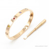 Браслет Cartier LOVE розовый классический с цветными камнями