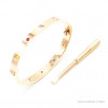 Браслет Cartier LOVE розовый классический с цветными камнями