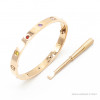 Браслет Cartier LOVE розовый классический с цветными камнями