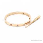 Браслет Cartier LOVE розовый классический с цветными камнями