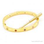 Браслет Cartier LOVE желтый классический с цветными камнями