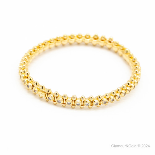 Браслет Cartier Clash желтый с камнями
