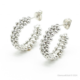 Серьги Cartier Clash белые с камнями