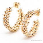 Серьги Cartier Clash розовые с камнями