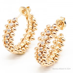 Серьги Cartier Clash розовые с камнями