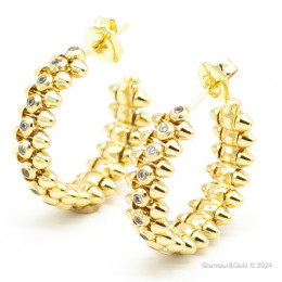 Серьги Cartier Clash жёлтые с камнями