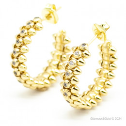 Серьги Cartier Clash жёлтые с камнями