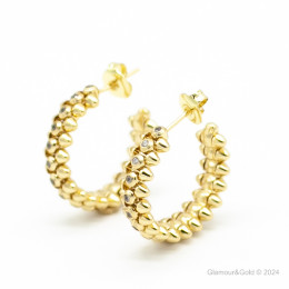 Серьги Cartier Clash жёлтые с камнями
