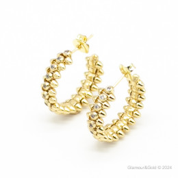Серьги Cartier Clash жёлтые с камнями