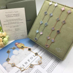 Колье Van Cleef темный перламутр в трех цветах