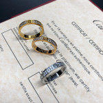 Кольца Cartier тонкие с камнями (в трех цветах)