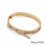 Браслет Cartier Love розовый классический с паве