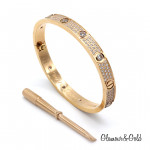 Браслет Cartier Love розовый классический с паве