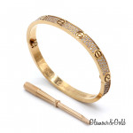 Браслет Cartier Love розовый классический с паве