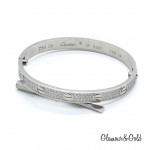 Браслет Cartier Love белый классический с паве