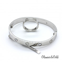 Кольцо Cartier Love белое классическое