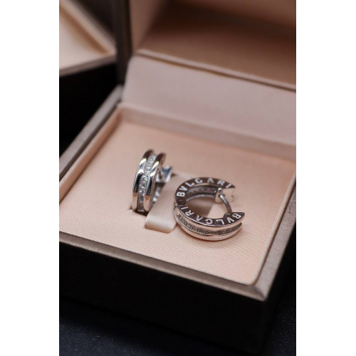 Комплект BVLGARI серьги и кольцо тонкие (серебро 925)