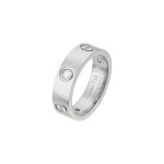 Кольцо Cartier Love белое классическое с камнями