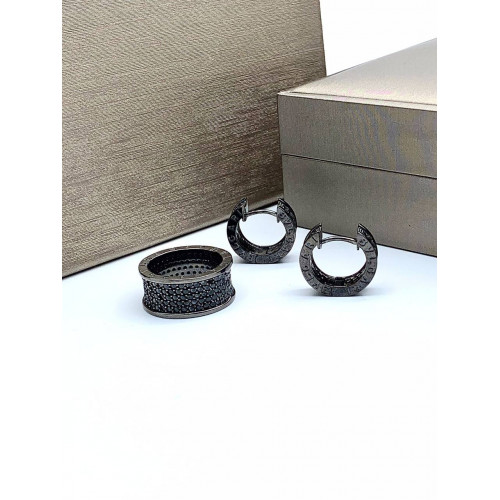 Комплект BVLGARI черный (серебро 925)