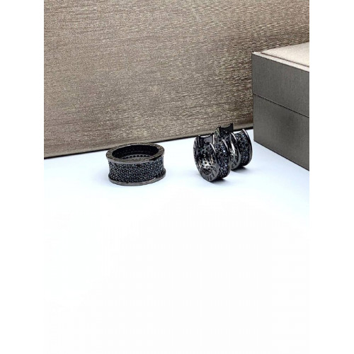 Комплект BVLGARI черный (серебро 925)