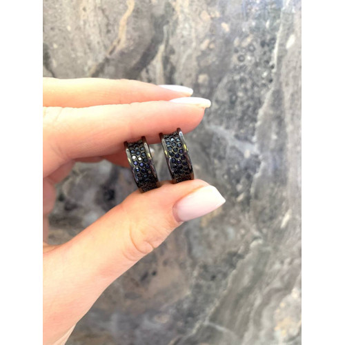 Комплект BVLGARI черный (серебро 925)
