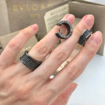 Комплект BVLGARI черный (серебро 925)