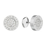Серьги Bvlgari с цирконами (серебро 925)