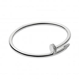 Браслет Cartier Juste Un Clou белый классический с камнями Люкс