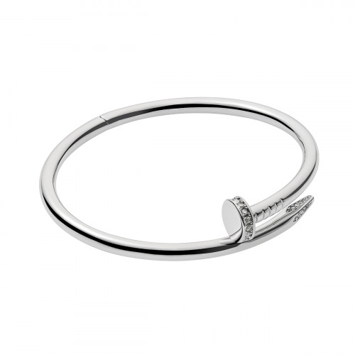 Браслет Cartier Juste Un Clou белый классический с камнями Люкс