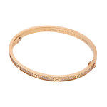 Браслет Cartier Love розовый тонкий с паве