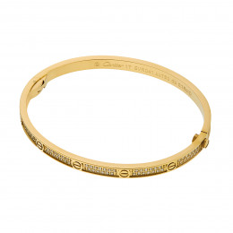 Браслет Cartier Love розовый тонкий с паве с отверткой