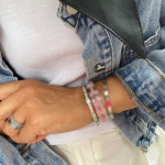 Браслет Cartier Love белый тонкий с паве с отверткой