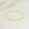 Браслет Cartier Love желтый тонкий с камнями