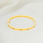 Браслет Cartier Love желтый тонкий с камнями
