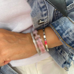 Браслет Cartier Love белый тонкий с камнями
