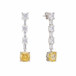 Серьги Tiffany Setting жёлтые с камнями