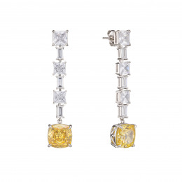Серьги Tiffany Setting жёлтые с камнями