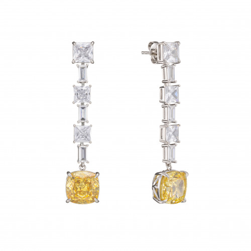 Серьги Tiffany Setting жёлтые с камнями