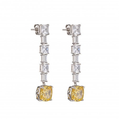 Серьги Tiffany Setting жёлтые с камнями