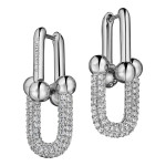 Серьги Tiffany HardWear белые с камнями