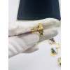 Серьги Van Cleef 1 мотив черные в желтом