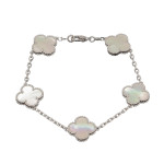 Браслет Van Cleef 5 мотивов перламутр в белом
