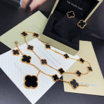 Колье Van Cleef 45 см черное в желтом