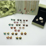 Серьги Sweet Alhambra Butterfly агат в белом золоте