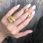 Комплект BVLGARI Serpenti под желтое золото (серьги, кольцо)
